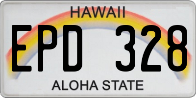 HI license plate EPD328