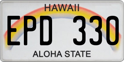 HI license plate EPD330
