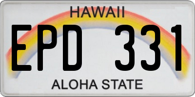 HI license plate EPD331