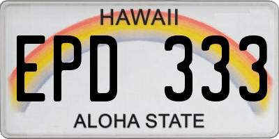 HI license plate EPD333