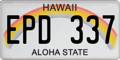 HI license plate EPD337