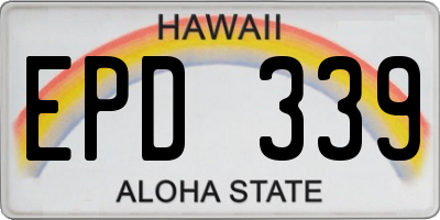 HI license plate EPD339