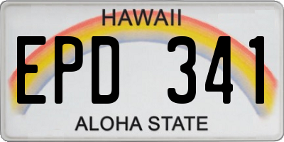 HI license plate EPD341