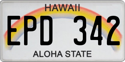 HI license plate EPD342