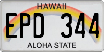 HI license plate EPD344