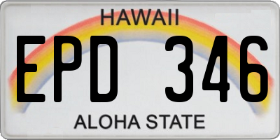 HI license plate EPD346
