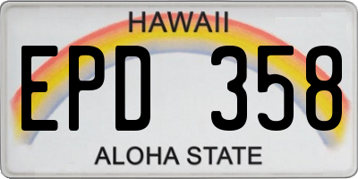 HI license plate EPD358