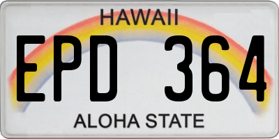 HI license plate EPD364