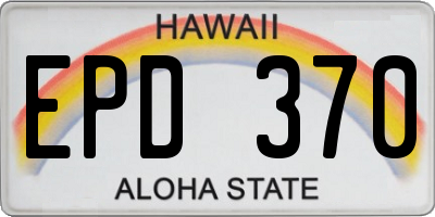 HI license plate EPD370
