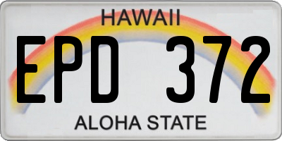 HI license plate EPD372