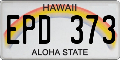 HI license plate EPD373