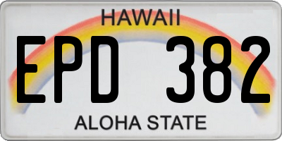 HI license plate EPD382