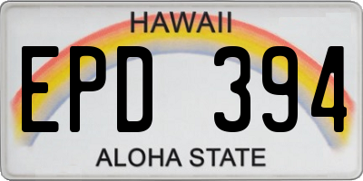 HI license plate EPD394