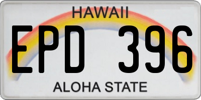 HI license plate EPD396