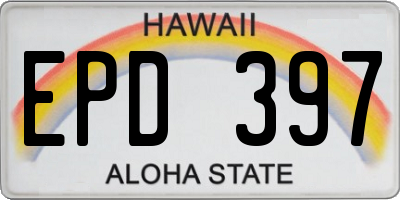 HI license plate EPD397