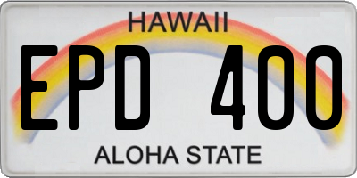 HI license plate EPD400