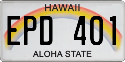 HI license plate EPD401