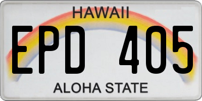 HI license plate EPD405