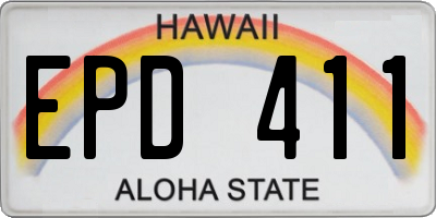 HI license plate EPD411