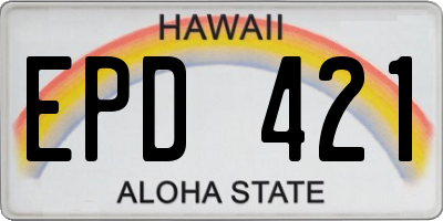 HI license plate EPD421