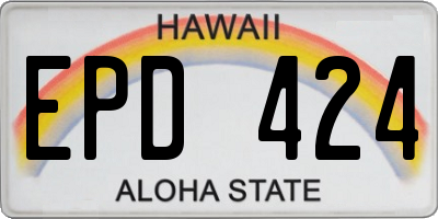 HI license plate EPD424