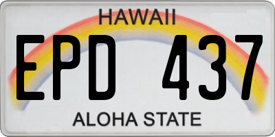 HI license plate EPD437