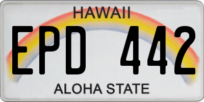 HI license plate EPD442