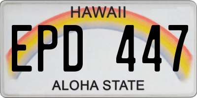 HI license plate EPD447