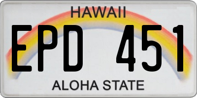 HI license plate EPD451