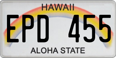 HI license plate EPD455