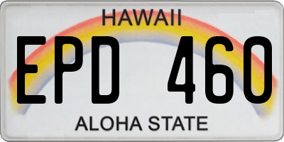 HI license plate EPD460