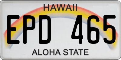 HI license plate EPD465