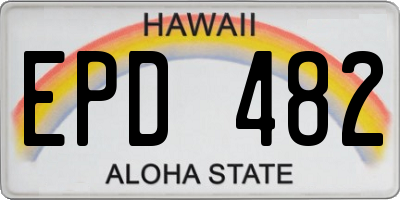 HI license plate EPD482