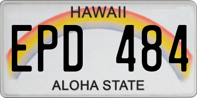 HI license plate EPD484