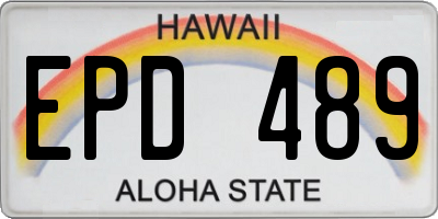HI license plate EPD489