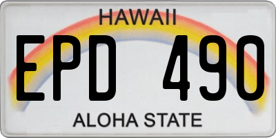 HI license plate EPD490