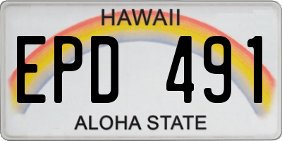 HI license plate EPD491