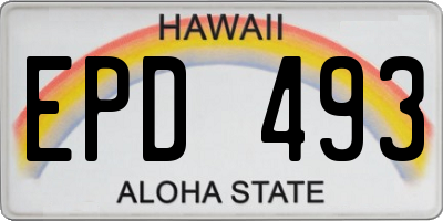 HI license plate EPD493