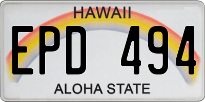 HI license plate EPD494