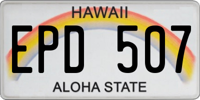 HI license plate EPD507