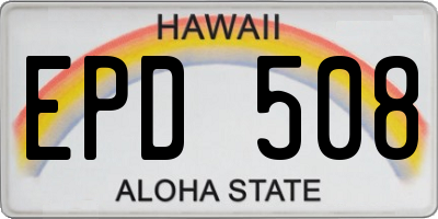 HI license plate EPD508