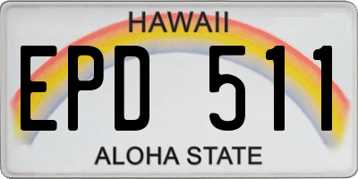 HI license plate EPD511