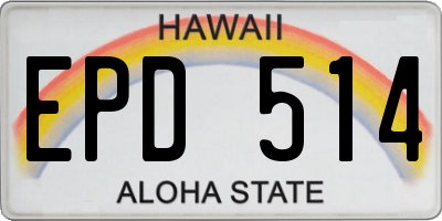 HI license plate EPD514