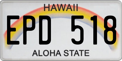 HI license plate EPD518