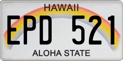 HI license plate EPD521