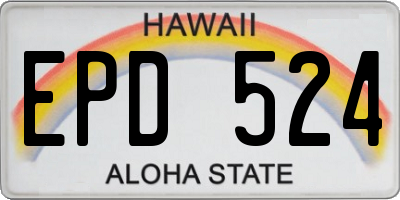 HI license plate EPD524