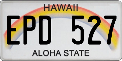 HI license plate EPD527
