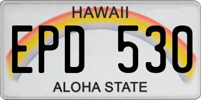 HI license plate EPD530