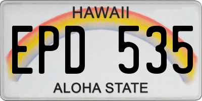 HI license plate EPD535