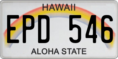 HI license plate EPD546